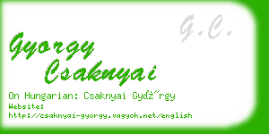 gyorgy csaknyai business card